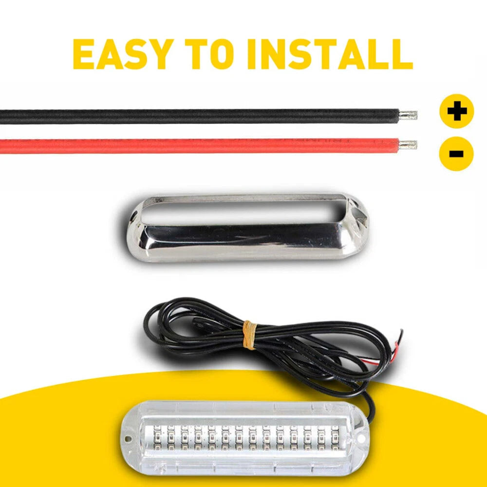 42 LED Green 316 Stainless Steel Underwater Boat Transom Marine Lights Pontoon 6B93BC-57