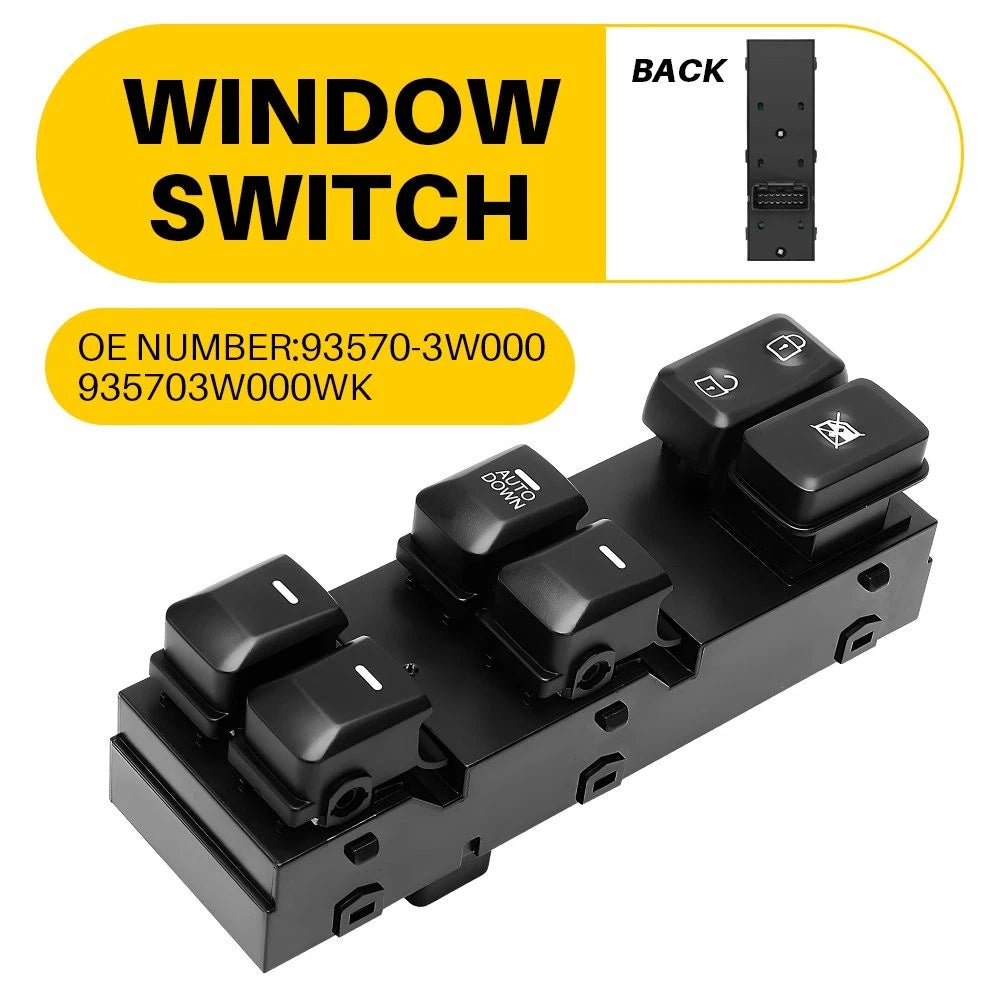 Left Master Power Window Control Switch For 2011-16 Kia Sportage 935703W000WK EA 6B93BC-57