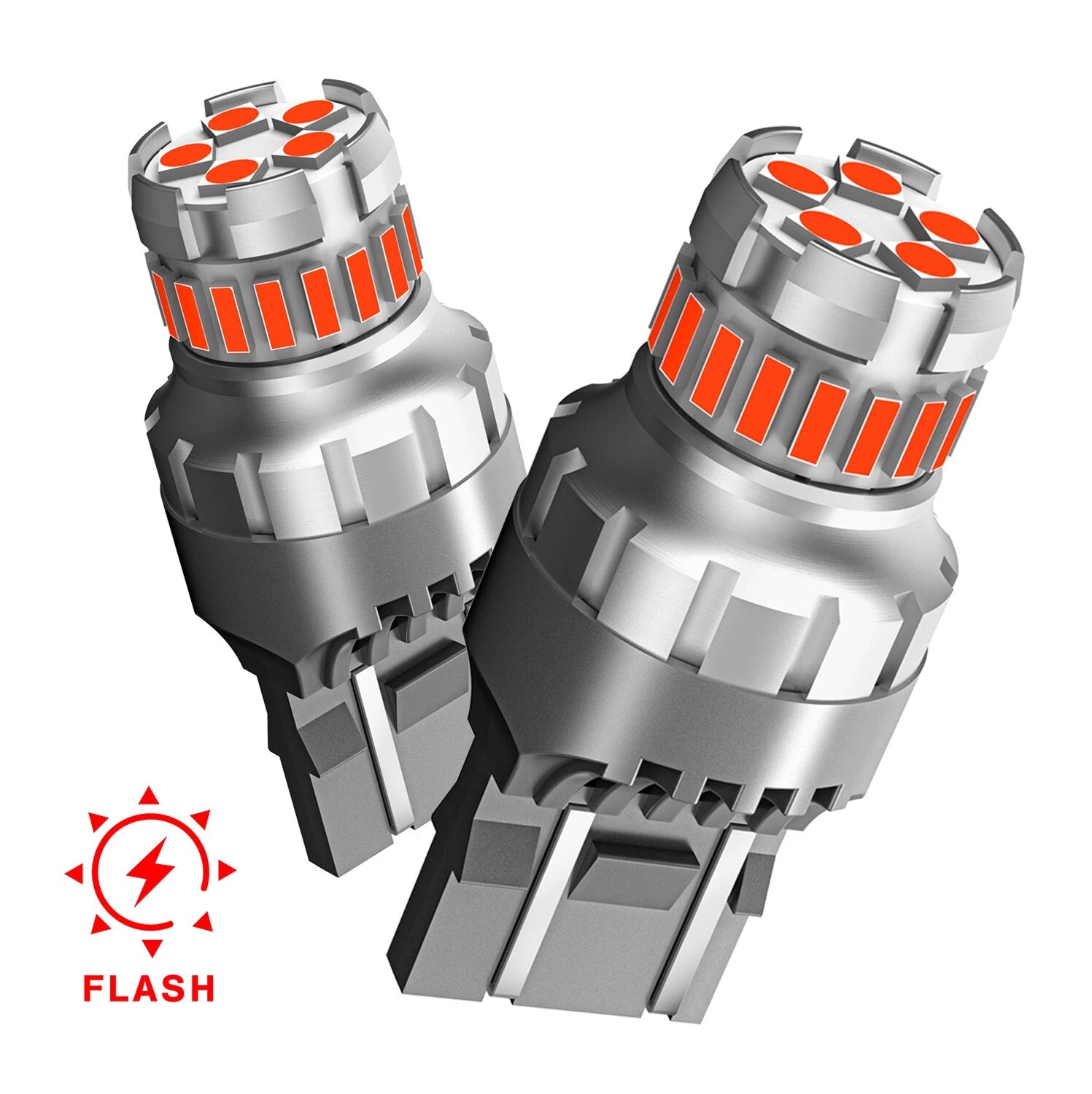 7440 7443 7444 Flash Blinking Strobe Red Brake Tail Stop Light DRL LED Bulbs 2x 6B93BC-57