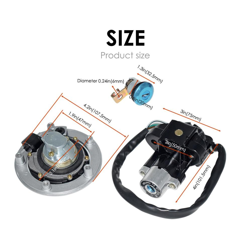 Ignition Switch Fuel Gas Cap Lock Key Set for Suzuki GSXR750 2004-2015 GSXR600 6B93BC-57