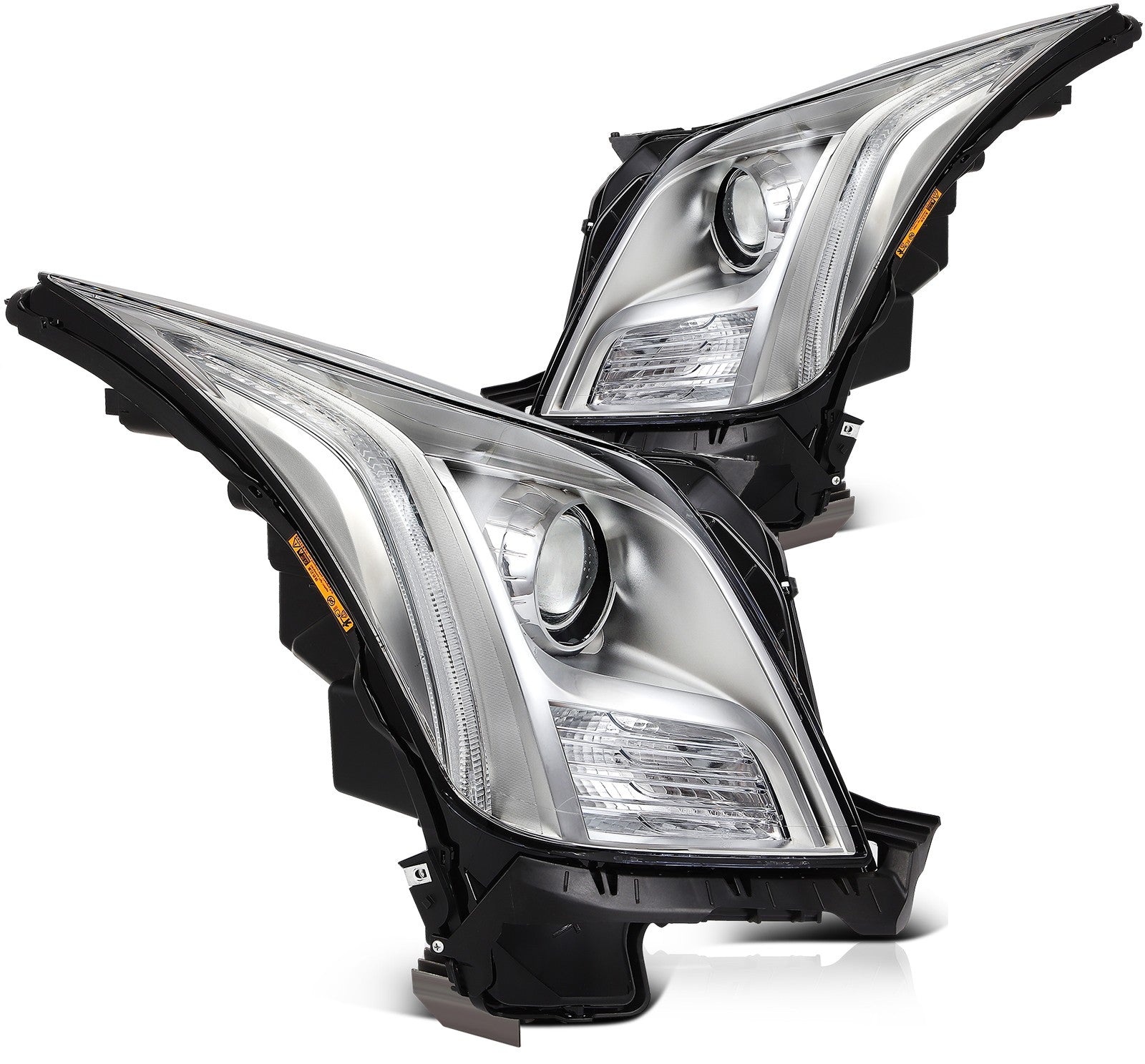Pair Kit HID Headlights Assembly For 2013-2017 Cadillac XTS 3.6L Chrome 6B93BC-57