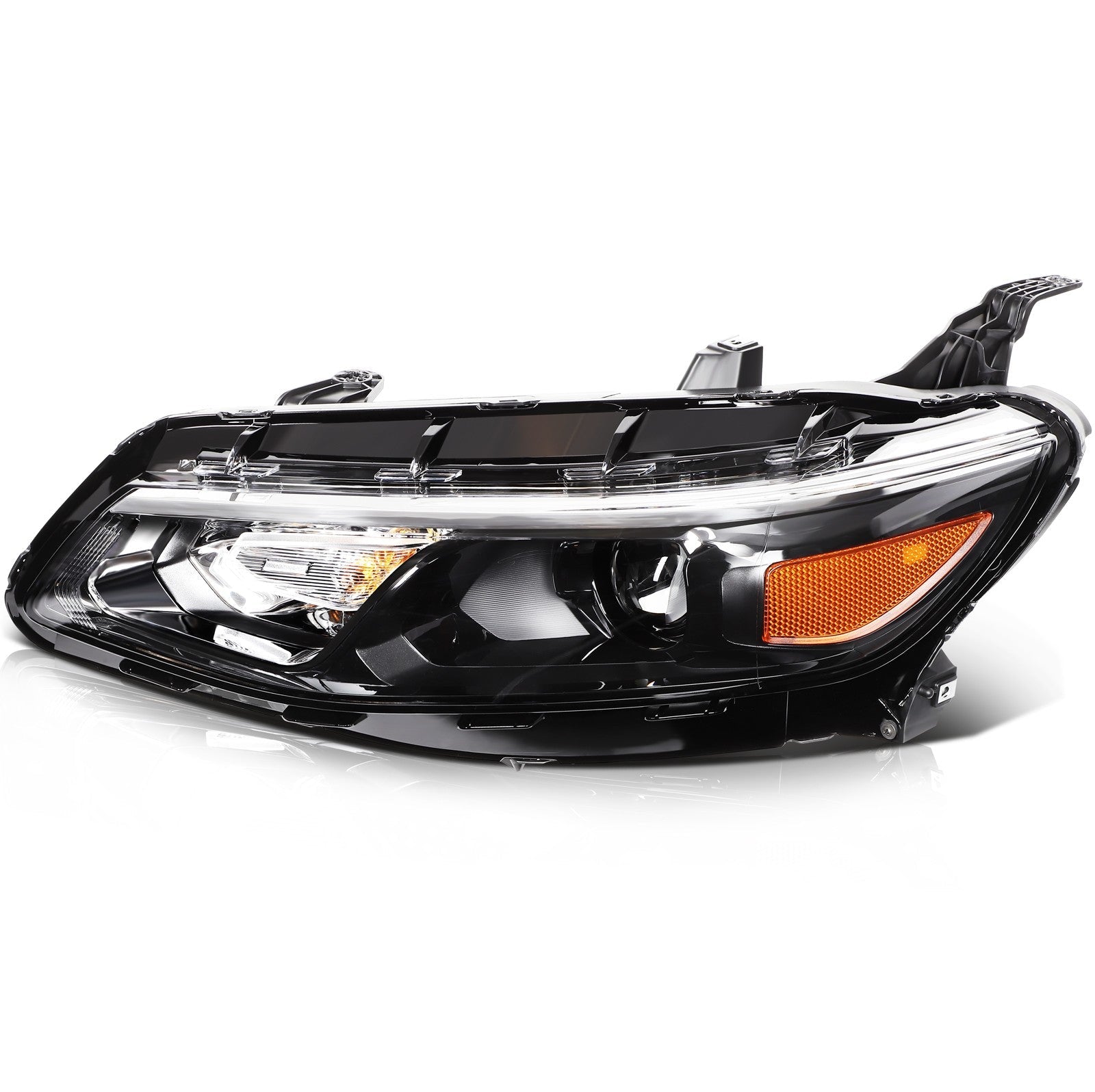 ECCPP Headlights Assembly For Chevrolet Malibu 2016-2018 Pair Kit Black Amber 6B93BC-57