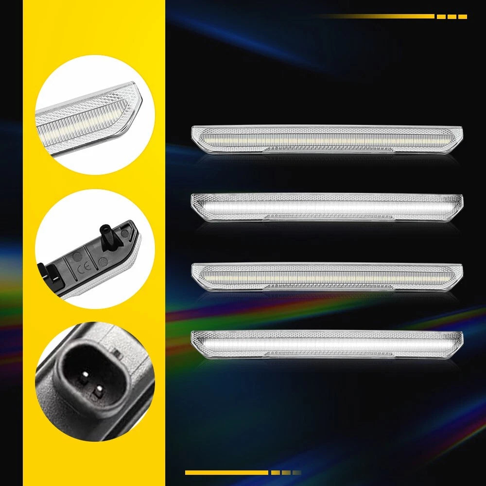 Clear White LED Wheel Fender Side Lights For 2020-2023 GMC Sierra 2500HD 3500HD 6B93BC-57