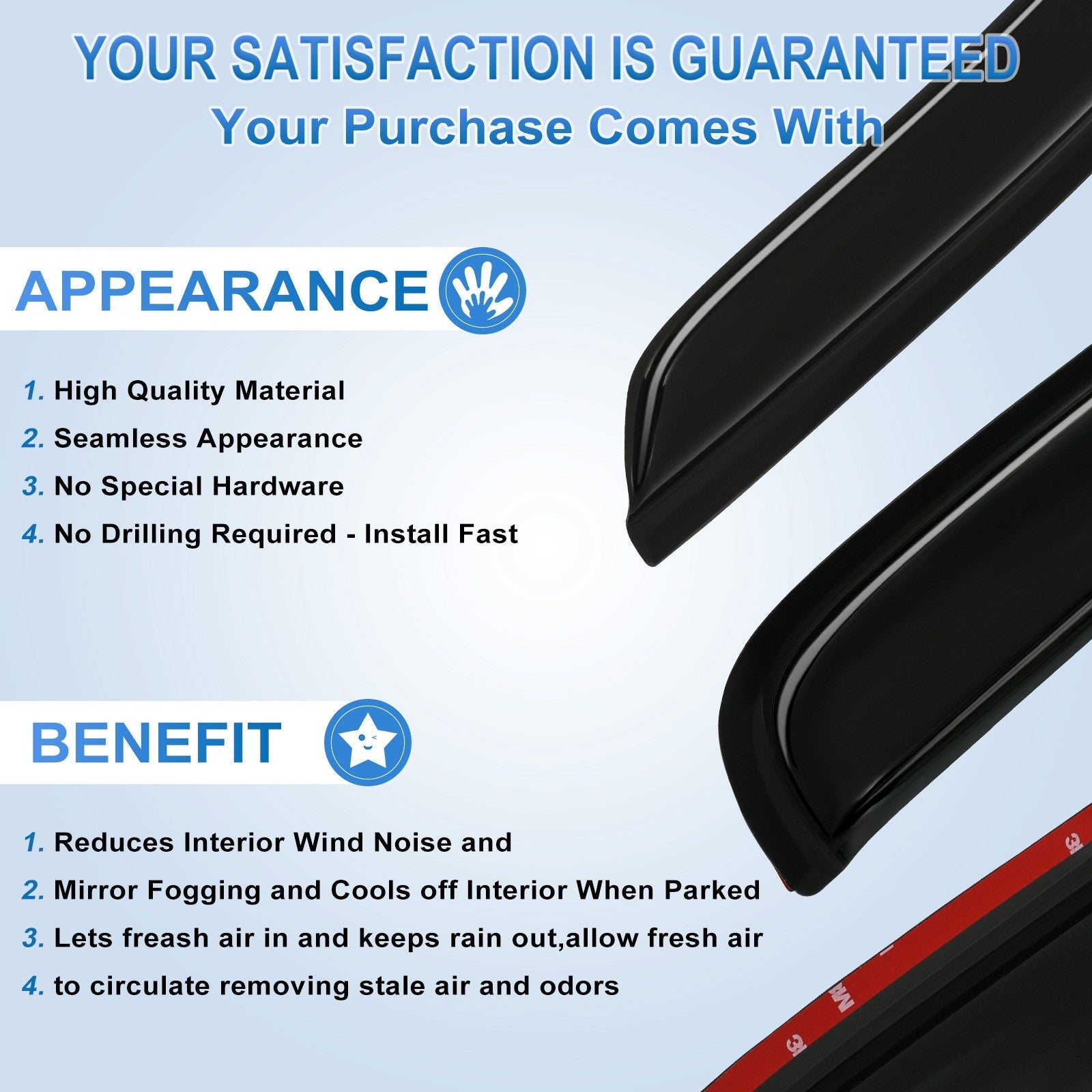 Window Visor Vent Rain Shades Guards Deflectors For Tacoma Double Cab 2017-2019 6B93BC-57