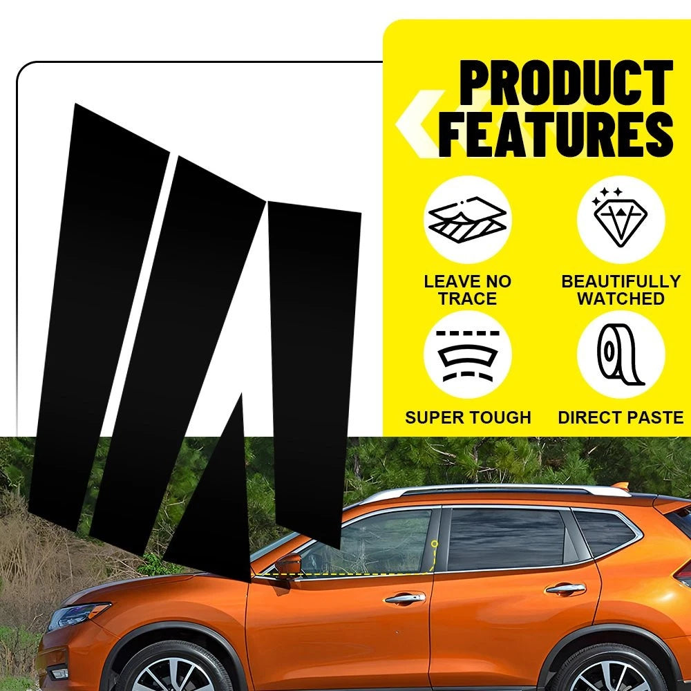 For Nissan Rogue 2014-2020 Mirror Black Pillar Post Window Door Trim Cover 8X EA 6B93BC-57