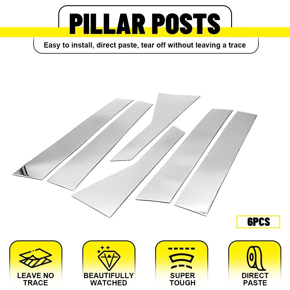 6x For 2018-2022 Honda Accord Sedan Chrome Pillar Post Door Trim Accessories EOA 6B93BC-57