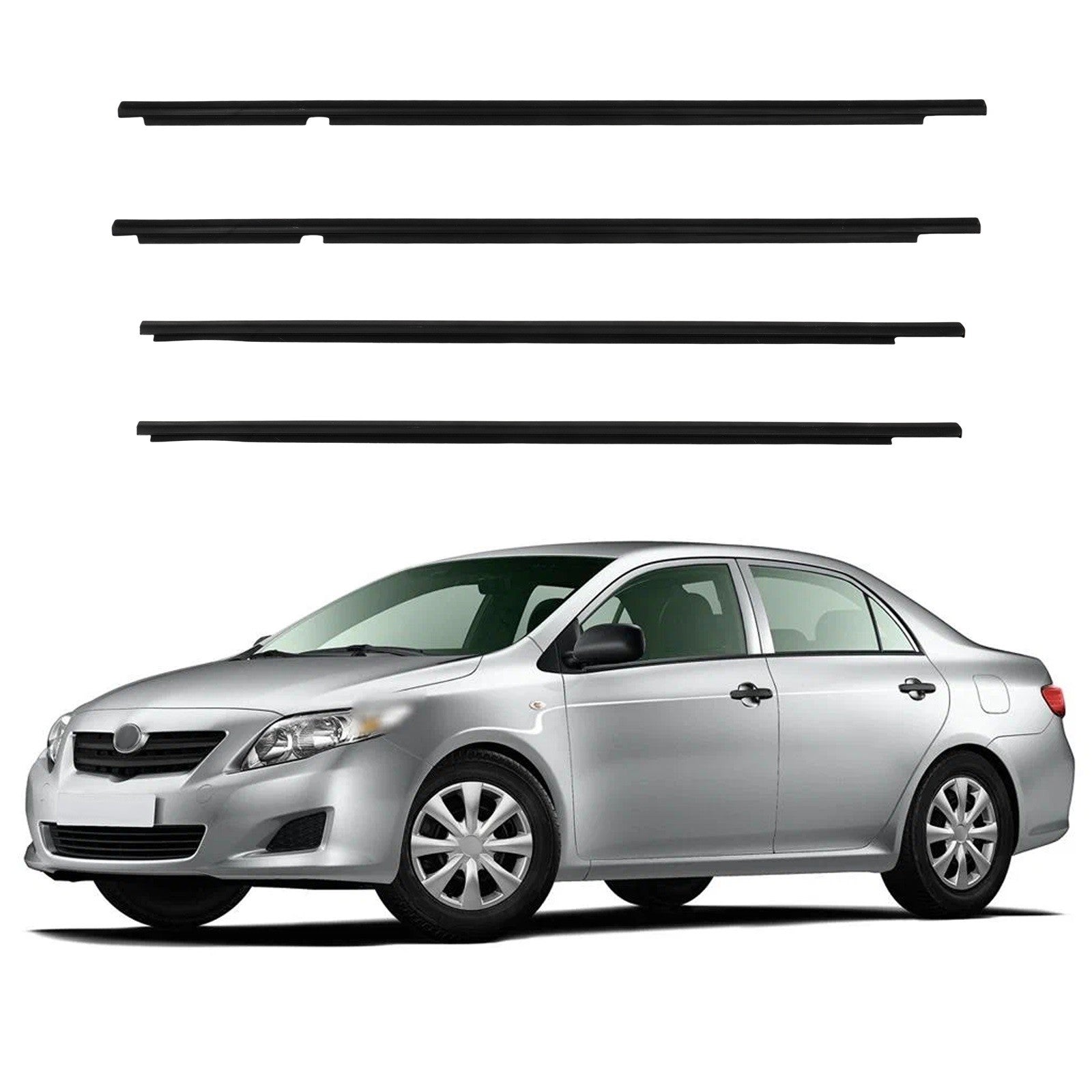 For 2003-2008 Toyota for Corolla Front & Rear Door Window Seal Belt Molding 6B93BC-57