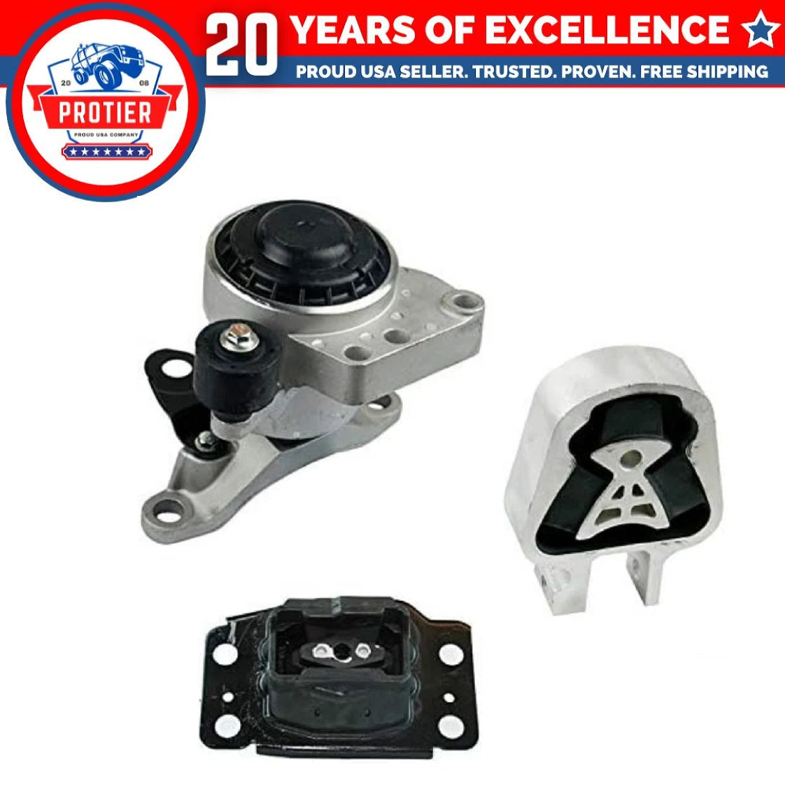 Motor & Trans Mount 3PCS Set Fit 13-17 Ford Fusion/ 13-16 Lincoln MKZ 2.0L 6B93BC-57