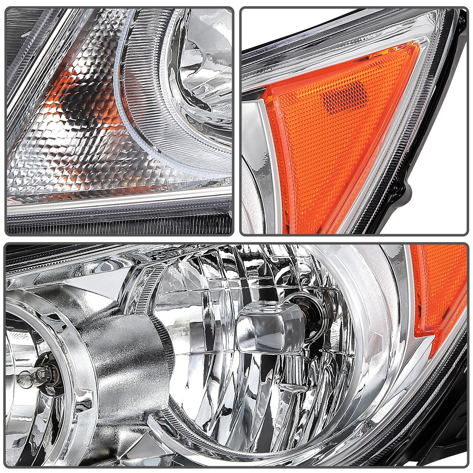 For 2010 2011-2013 Buick LaCrosse Chrome Housing Left+Right Headlights Assembly 6B93BC-57