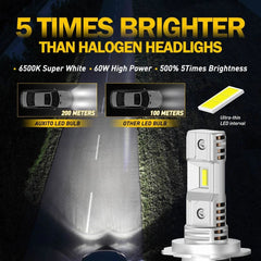 AUXITO H7 LED Headlight Kit Bulb High Low Beam 6500K Super White 20000LM CANBUS AUXITO