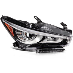 Pair Kit Full LED Headlights Assembly For 2014-2022 INFINITI For Q50 Black Amber 6B93BC-57