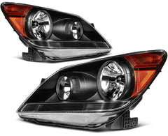 ECCPP Headlights Assembly For Honda Odyssey 3.5L 2008-2010 Pair Kit Black Amber 6B93BC-57