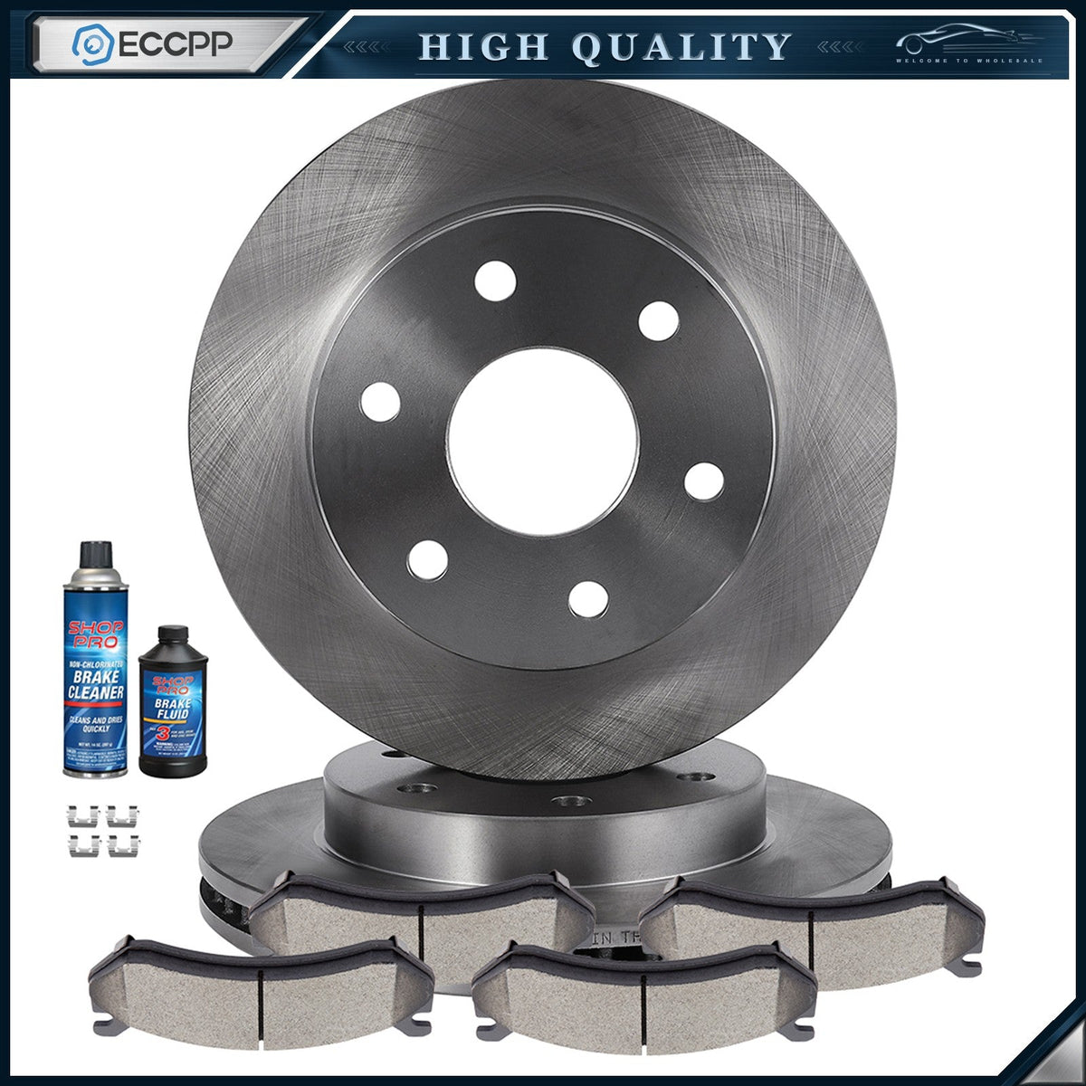 Fits 2002-2005 Cadillac Escalade 5.3L Front Sloid Brake Rotors & Ceramic Pads 6B93BC-57