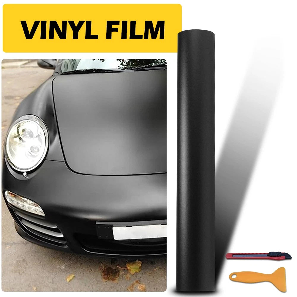 Auto Accessories Matte Black Wrap Vinyl Film Car Interior Wrap Stickers w/ tools 6B93BC-57