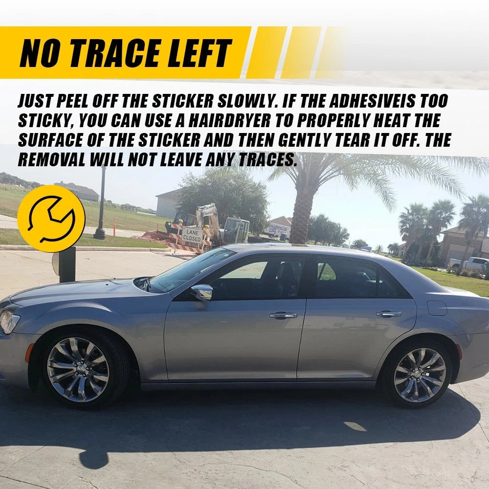 8x Fit 2011 12-2023 Chrysler 300 Side Window Chrome Delete Film Blackout Trim EA 6B93BC-57