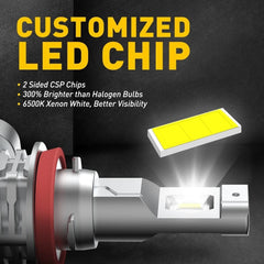 AUXITO H9 H8 H11 LED Headlight Super Bright Bulbs 30000LM High/Low Beam 6500K 2X AUXITO