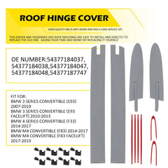 4Pcs Left+Right Convertible Roof Top Hinge Cover Fits BMW E93 335i M3 M4 F83 EOA 6B93BC-57