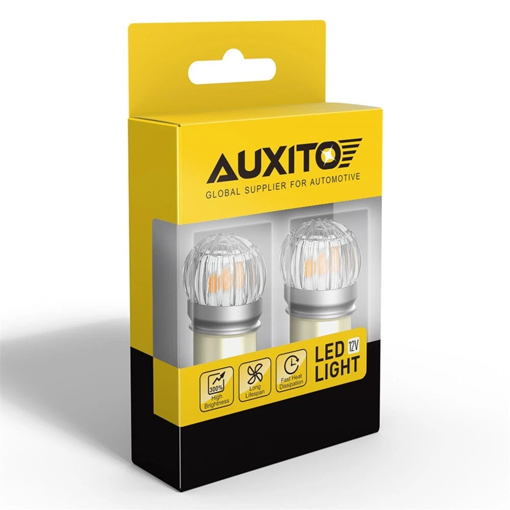 AUXITO 1157 BAY15D Amber Yellow LED Turn Signal Parking Light Bulb Error Free EA AUXITO