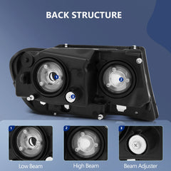 Headlights Assembly For 1999-2004 Jeep Grand Cherokee Front Headlamp Replacement 6B93BC-57