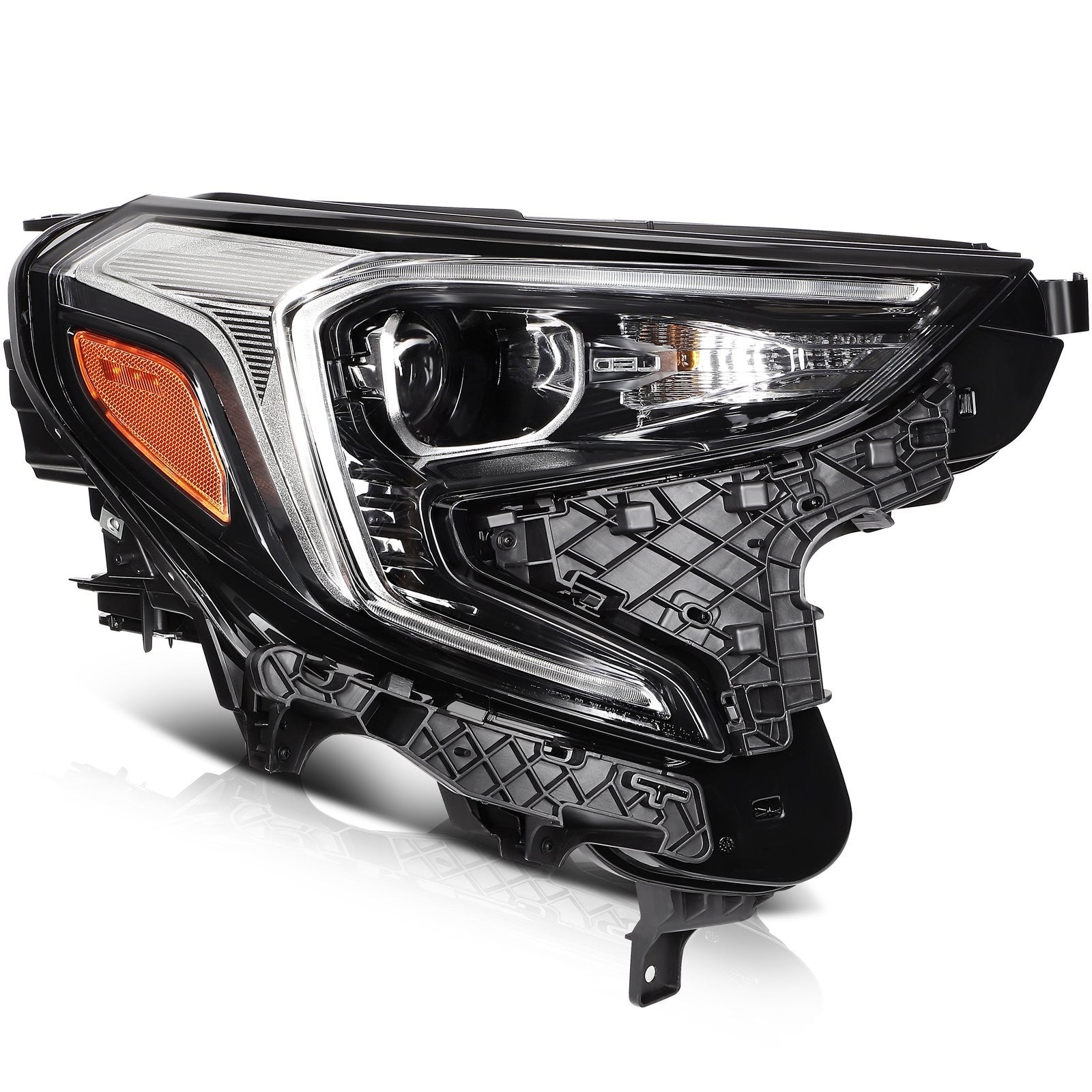 Passenger Right Side Headlight Assembly For 2018-2021 GMC Terrain Black Amber KOEEP