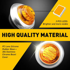 20/50/100PC LED Marker Lights 3/4" Truck Trailer Side Lamp With Stailness Base A 6B93BC-57