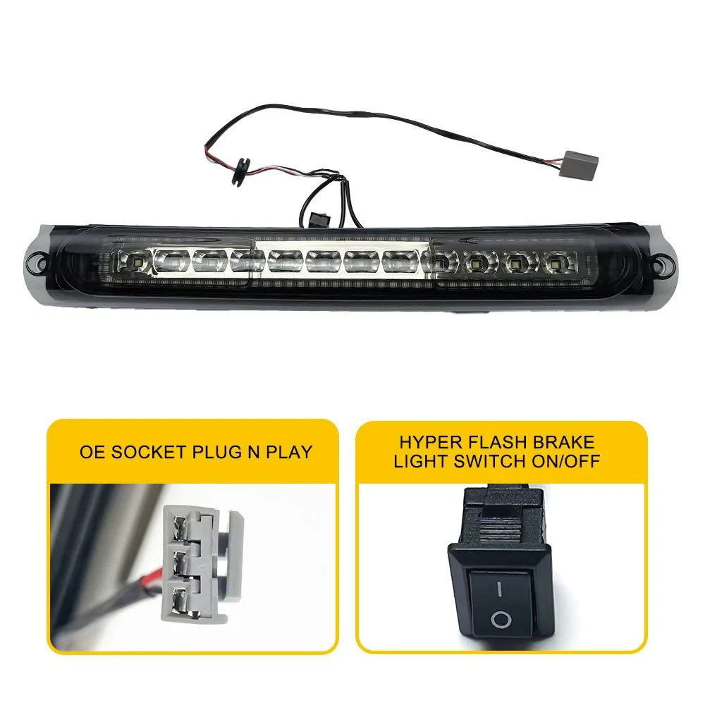 Full Red LED Third 3rd Clear Brake Tail Light Lamp For 1997-2003 Ford F150 Truck 6B93BC-57