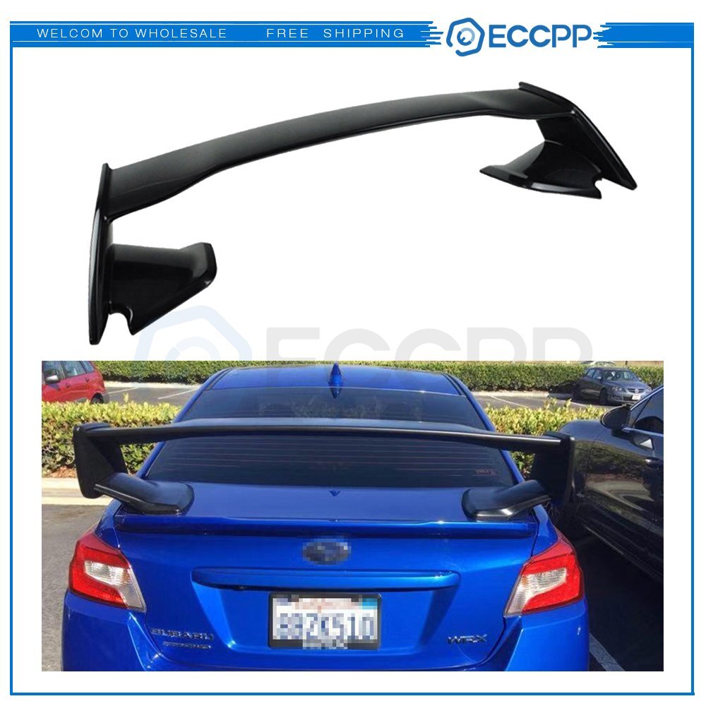 For 15-21 Subaru WRX STI Rear Trunk Lip Painted Black 6B93BC-57