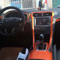 Interior Center Console Carbon Fiber Molding Sticker Decals For Ford Fusion 13+