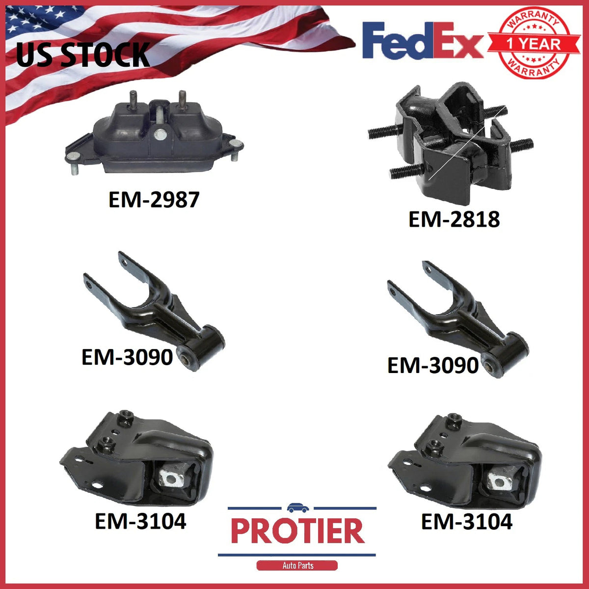 Motor & Trans Mount 6PCS Set for 2006-2011 Chevrolet Impala / Monte Carlo 3.5L 6B93BC-57