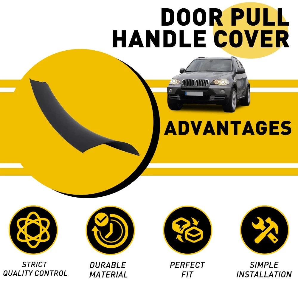 3Pcs Matte Black Inner Door Pull Handle Panel Cover For BMW X5 X6 E70 E71 E72 EA 6B93BC-57