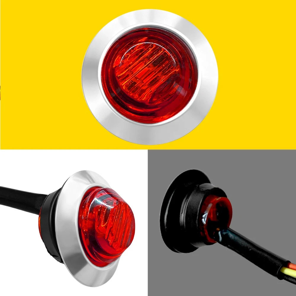 20X Red 3/4" Round LED Bullet Clearance Side Marker Lights Fits Truck Trailer EA 6B93BC-57