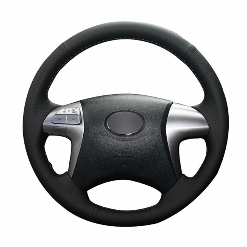 Top Leather Steering Wheel Hand-stitch on Wrap Cover For Toyota Fortuner Hilux