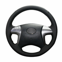 Top Leather Steering Wheel Hand-stitch on Wrap Cover For Toyota Fortuner Hilux