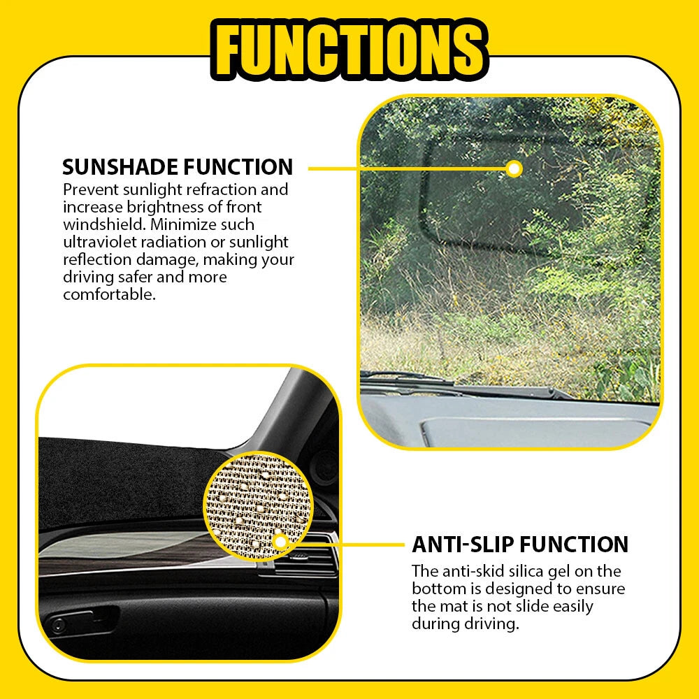 Dashboard Dash Board Cover Mat Carpet Fits Honda Accord 4-Door Sedan 2013-2017 A 6B93BC-57