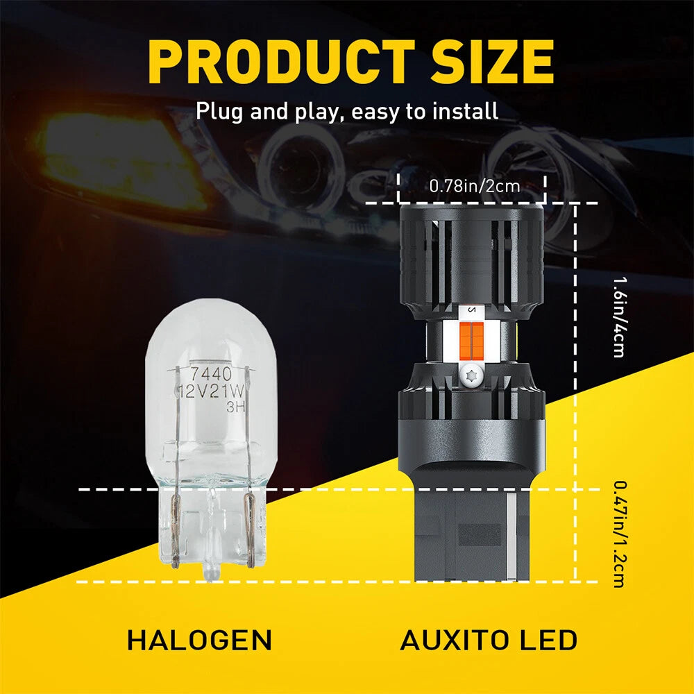 No Hyper Flash 7443 7444NA Switchback LED Turn Signal Parking Lights Bulbs EOA 6B93BC-57