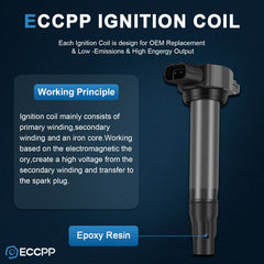 ECCPP 4 Ignition Coils For 09-17 Lancer 2.4L 07-16 Outlander 3.0L ECCPP