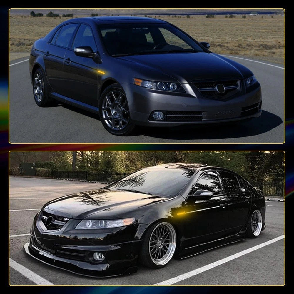 For 2004-2008 Acura TL Smoked Lens Amber LED Front Bumper Side Marker Light EOA 6B93BC-57
