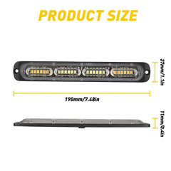 2x Amber White LED Car Truck Emergency Warning Hazard Flash Strobe Light Bar EOA 6B93BC-57