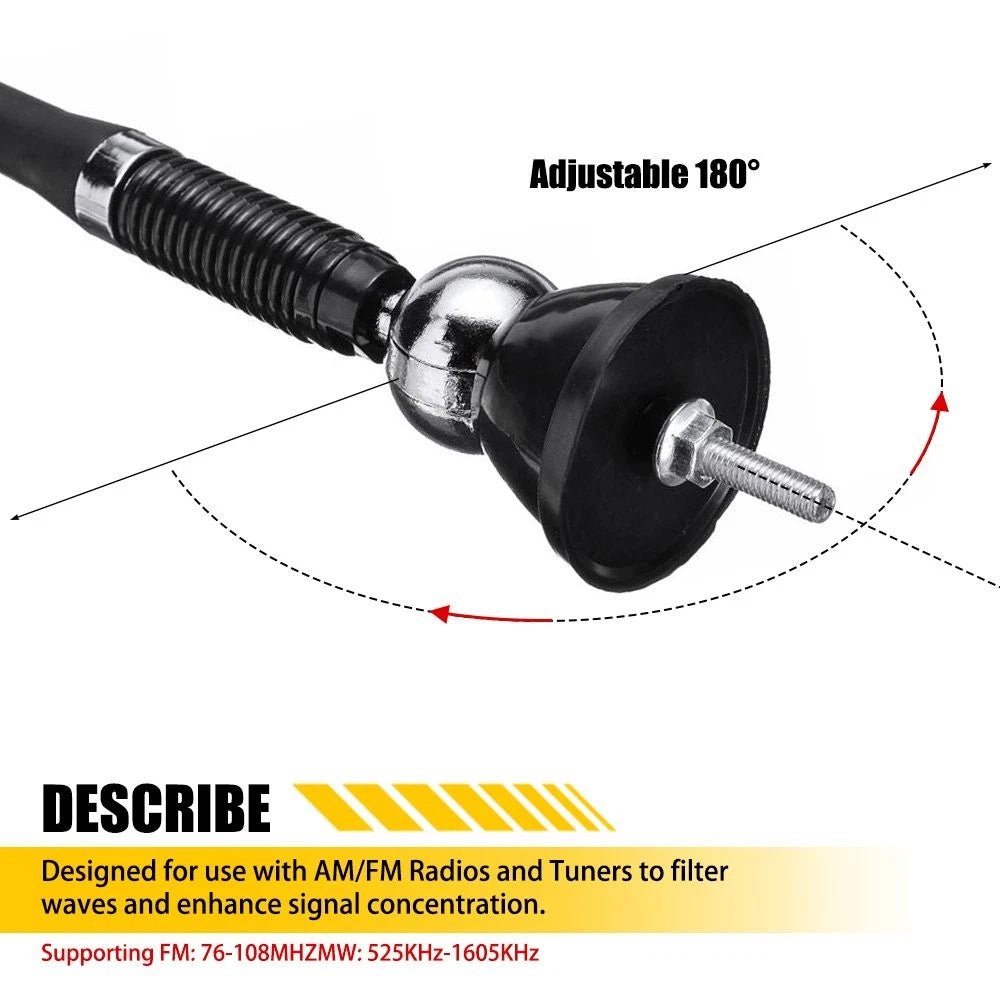 16" Roof Fender Car Auto Stereo FM & AM Radio Amplified Signal Antenna US EOA 6B93BC-57