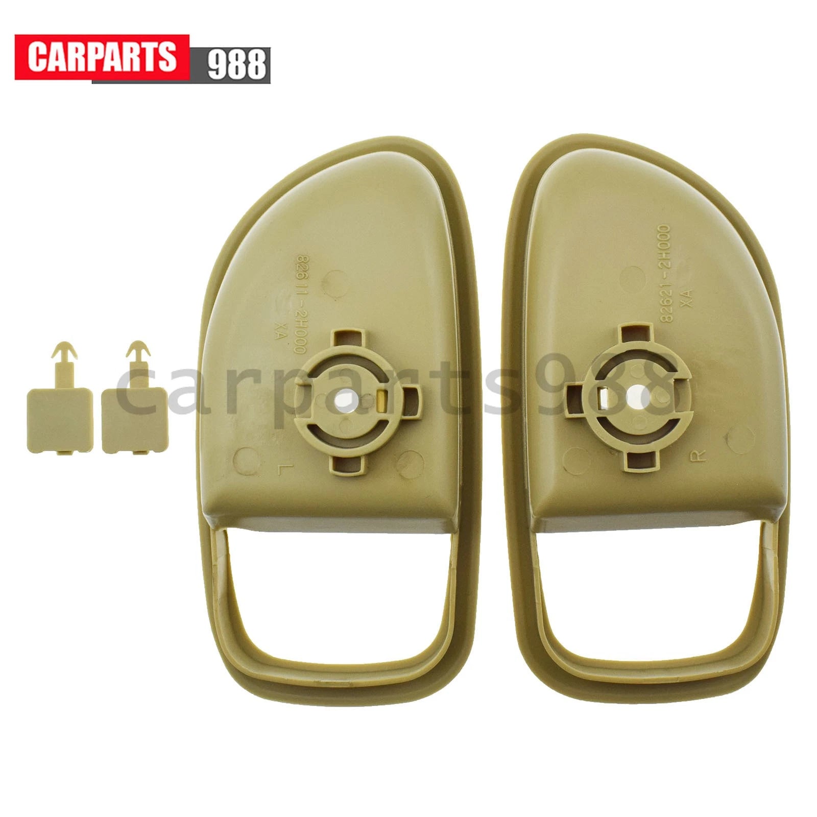 2Pcs Left Right Beige Interior Door Handle Bezel For 2007-2010 Hyundai Elantra 6B93BC-57