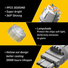 2X AUXITO 3157 4157 LED Amber Yellow Turn Signal Blinker Corner Light bulb 9SMD AUXITO