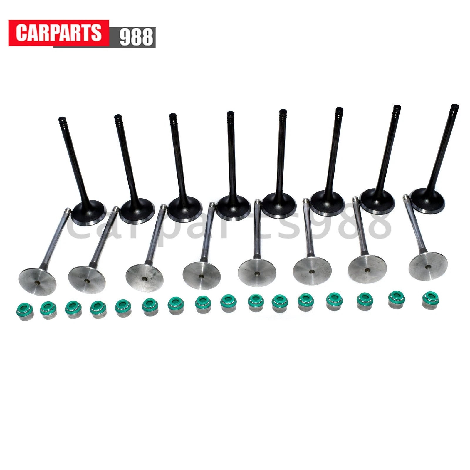 16Pcs Intake & Exhaust Valve + Stem Seals For Chevy Daewoo Isuzu Suzuki 90412277 6B93BC-57