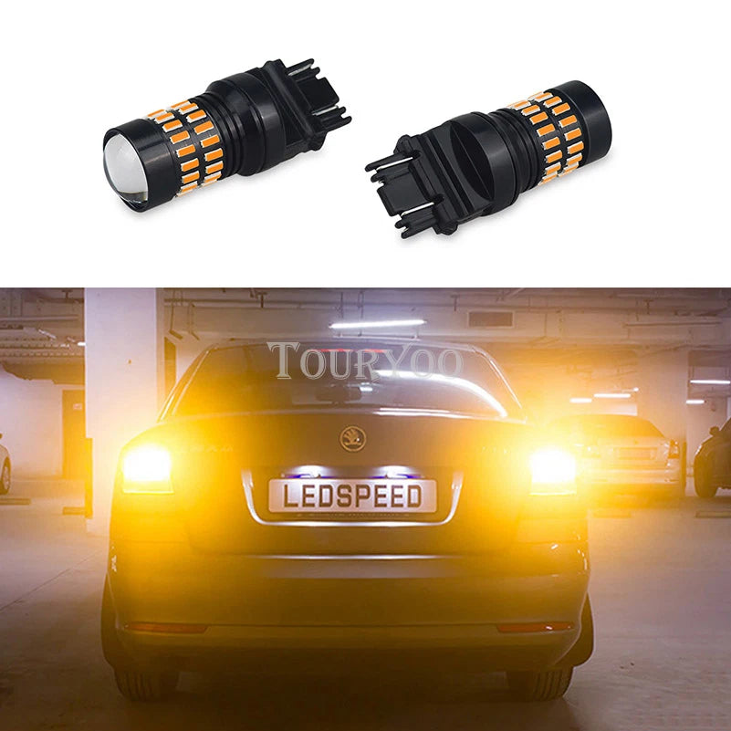 4X AUXITO Turn Signal Light 3156 3157A Amber LED Bulb 48SMD For Chevy Silverado AUXITO