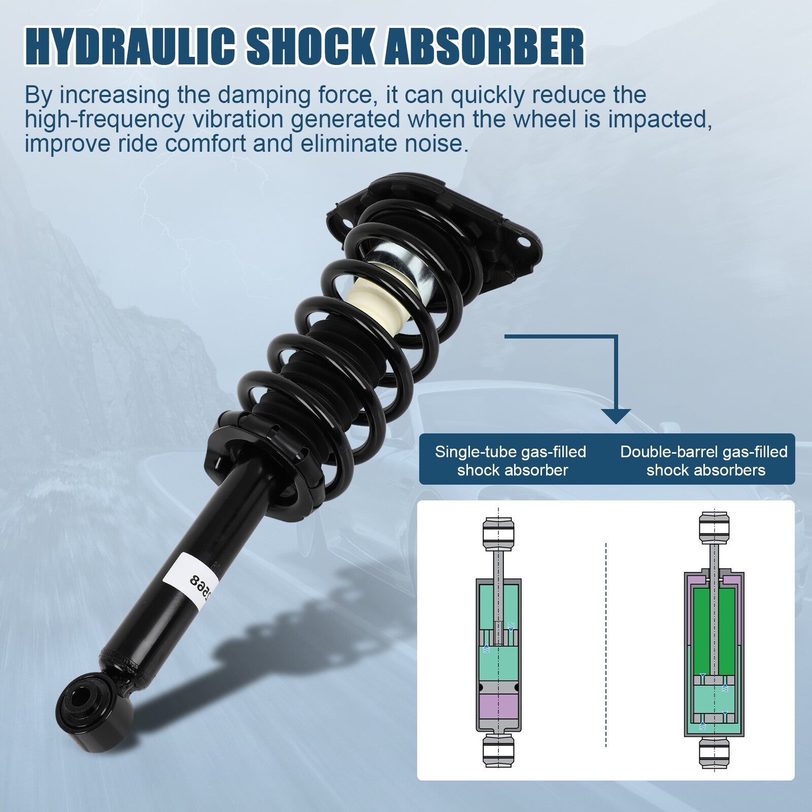 Complete Strut Shock Coil Spring Assembly Rear LH RH for Nissan Sentra 2002-2006 6B93BC-57