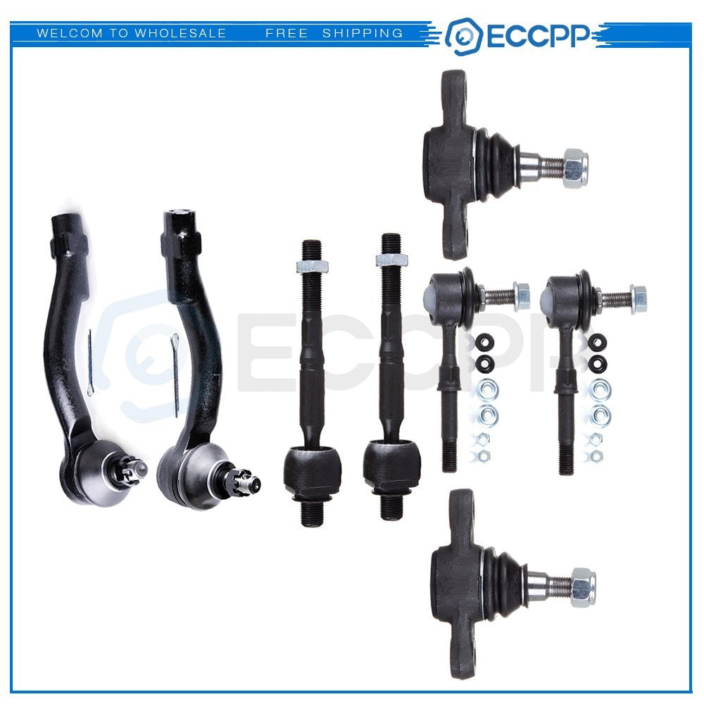 ECCPP 2 x Ball Joints + 2 x Sway Bar + 4set Tie Rod Fits 02-2005 Hyundai Sonata KOEEP