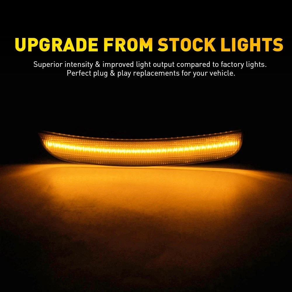 2x Amber LED Front Side Marker Lamps Reflector Lights For 2015-23 Chrysler 300 A 6B93BC-57