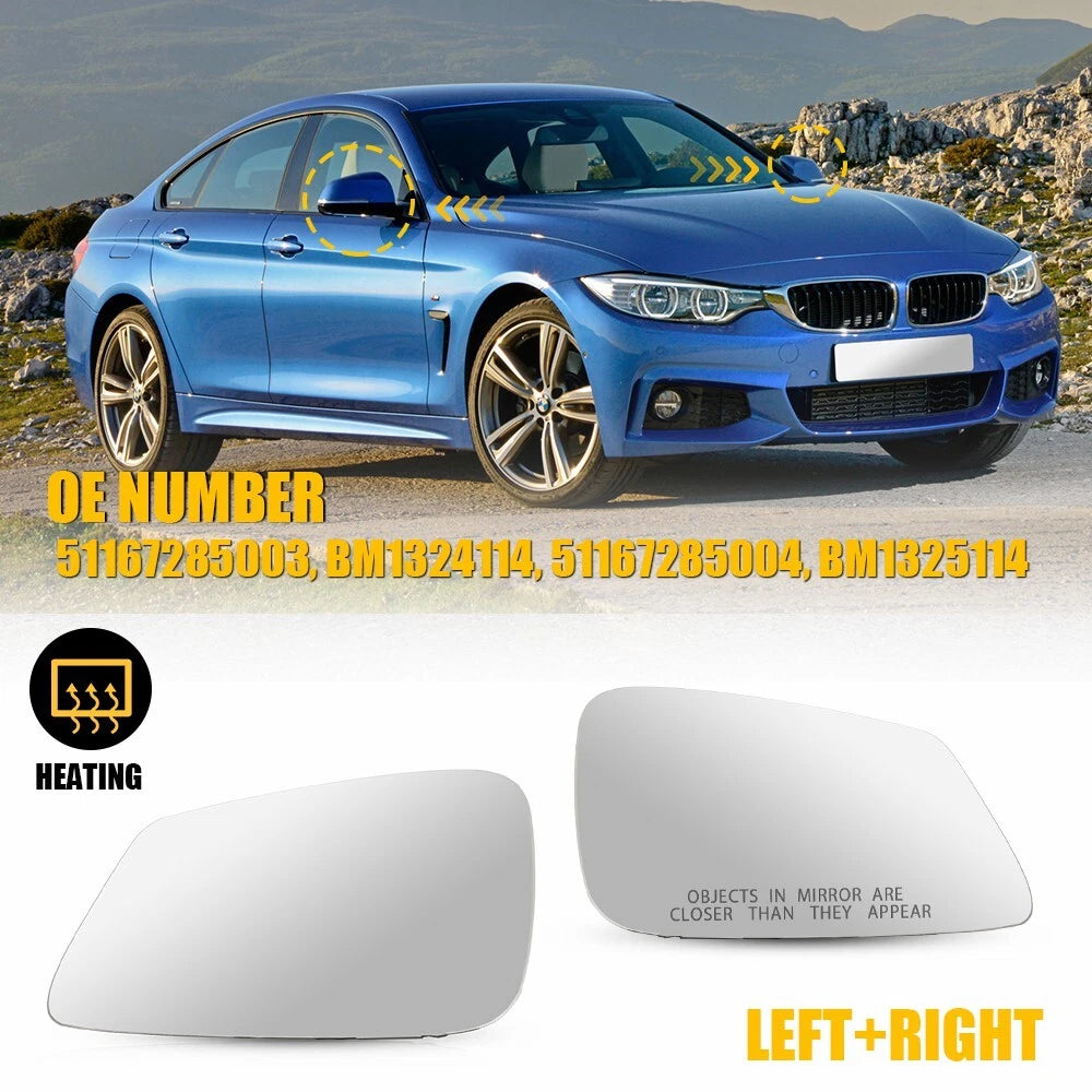 Pair Left Right Side Heated Mirror Glass For BMW 320i 328d 328i 428i 440i EOA 6B93BC-57