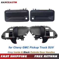 4PCS Exterior Inside Door Handle Front Driver & Passenger for Chevy Suburban GMC 6B93BC-57