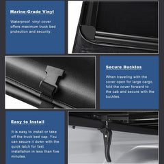 ECCPP 5ft Soft Tri-Fold Tonneau Cover Fits 15-21 Canyon/Colorado 5' Truck Bed ECCPP