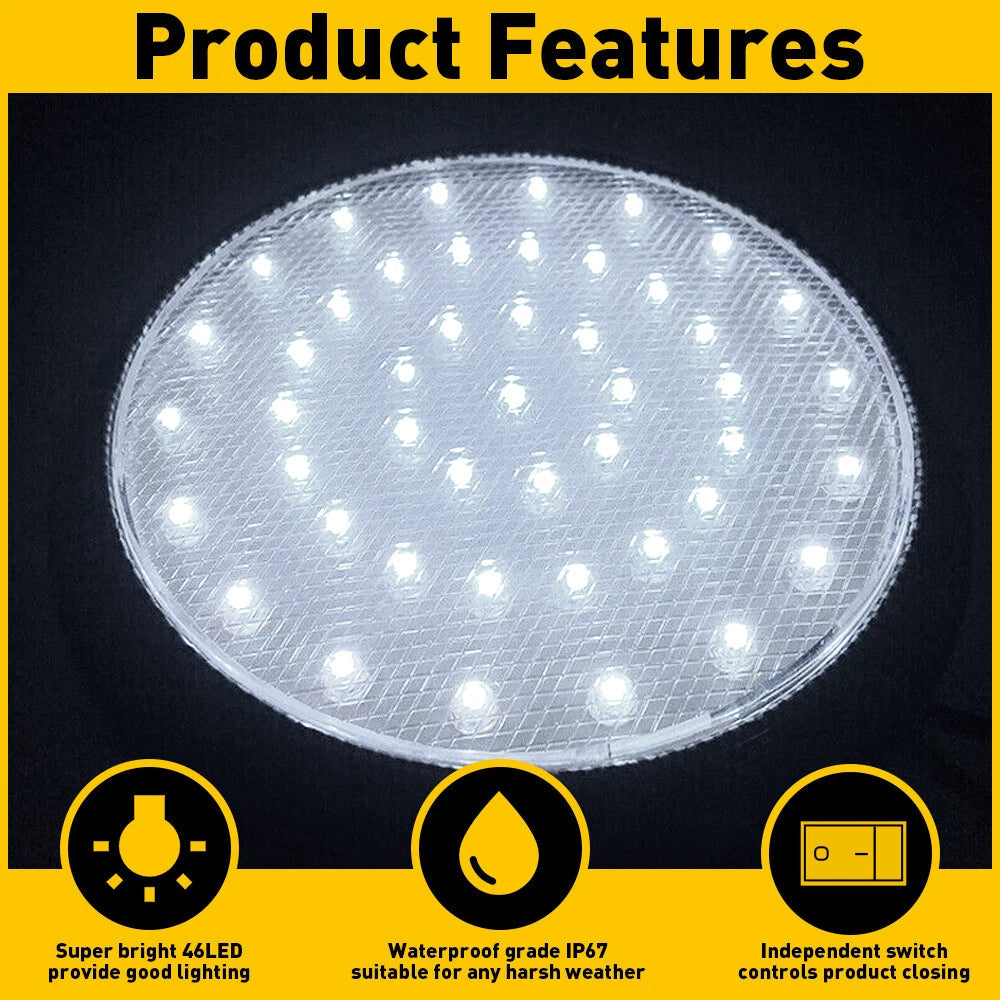 RV Interior LED Lights Switched Round Ceiling Light Fixture Camper Trailer 12V 6B93BC-57